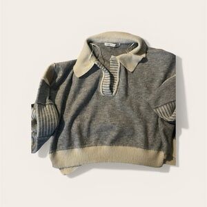 Women’s Gray and Cream Sweater